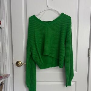 Green Knit Women's Sweater